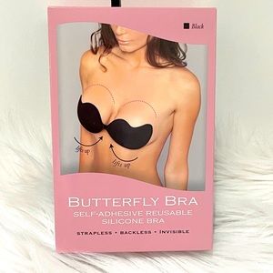 Self-Adhesive Reusable Silicone Bra - Black Size A